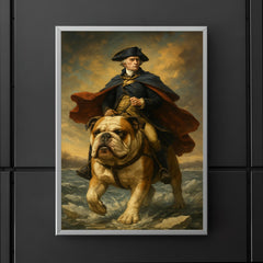 George Washington crossing the Delaware riding a giant bulldog poster 5