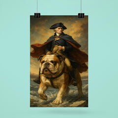 George Washington crossing the Delaware riding a giant bulldog poster 6
