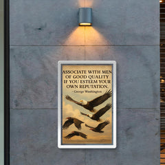 George Washington quote associate with good men eagle flying with noble birds inspiring poster 2