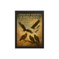 George Washington quote eagle choosing noble birds inspiring framed print on a plain backdrop in size 12"x16".