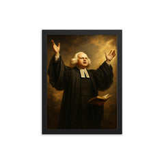 George Whitefield framed print on a plain backdrop in size 12"x16".
