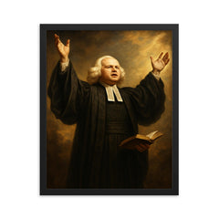 George Whitefield framed print on a plain backdrop in size 16"x20".