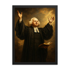 George Whitefield framed print on a plain backdrop in size 18"x24".