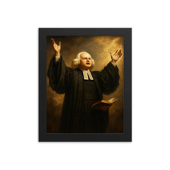 George Whitefield framed print on a plain backdrop in size 8"x10".