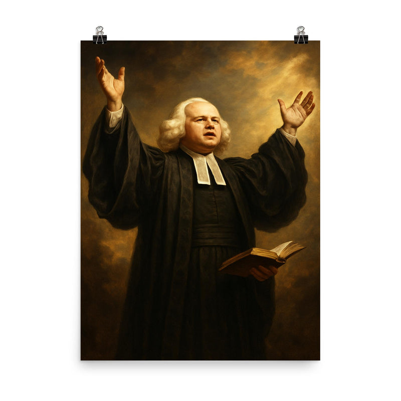 George Whitefield poster on a plain backdrop in size 8