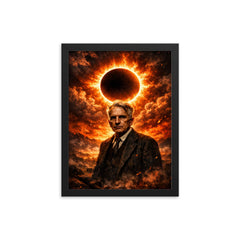 Georges Bataille before solar eclipse blaze framed print on a plain backdrop in size 12"x16".