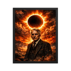 Georges Bataille before solar eclipse blaze framed print on a plain backdrop in size 16"x20".