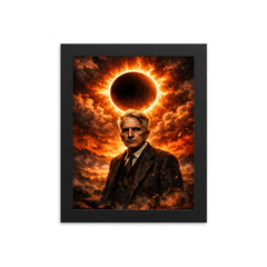 Georges Bataille before solar eclipse blaze framed print on a plain backdrop in size 8"x10".