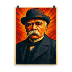 Georges Clemenceau poster on a plain backdrop in size 8"x10".