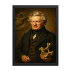 Georges Cuvier framed print on a plain backdrop in size 18"x24".