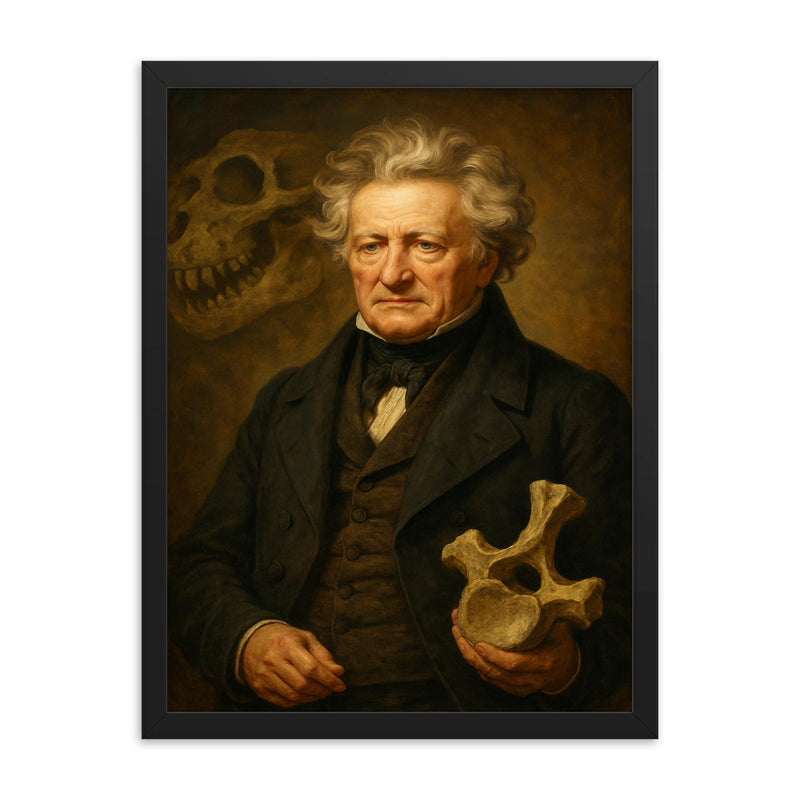Georges Cuvier framed print on a plain backdrop in size 18