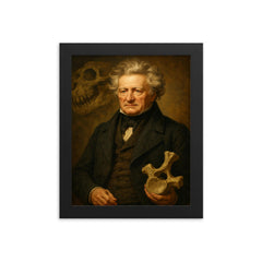 Georges Cuvier framed print on a plain backdrop in size 8"x10".