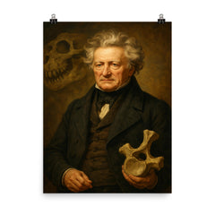 Georges Cuvier poster on a plain backdrop in size 8"x10".