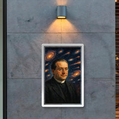 Georges Lemaître and expanding galaxies poster 2