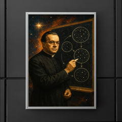 Georges Lemaitre before expanding cosmos diagrams poster 5
