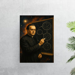 Georges Lemaitre before expanding cosmos diagrams poster 7