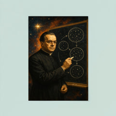Georges Lemaitre before expanding cosmos diagrams poster 8