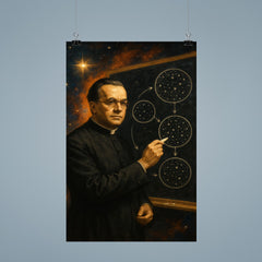 Georges Lemaitre before expanding cosmos diagrams poster 9