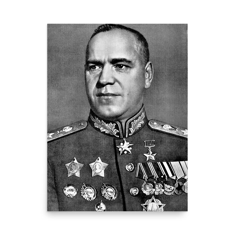 Georgy Zhukov poster on a plain backdrop in size 18