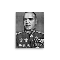Georgy Zhukov poster on a plain backdrop in size 8"x10".