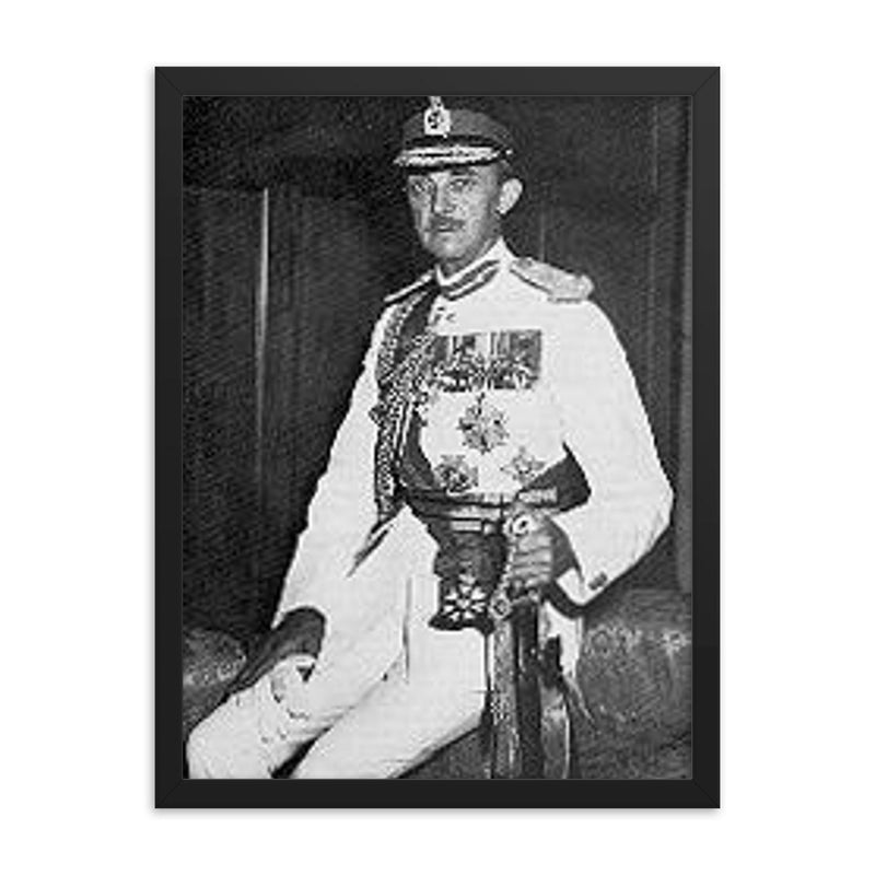 Gerald Templer framed print on a plain backdrop in size 18