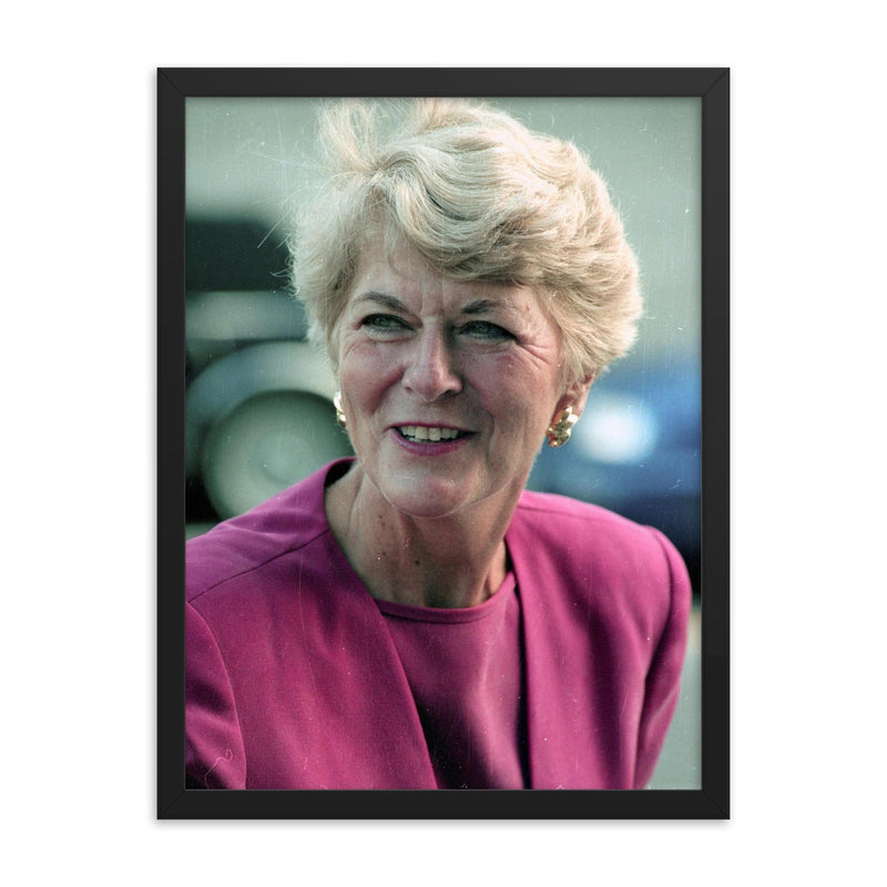 Geraldine Ferraro framed print on a plain backdrop in size 18