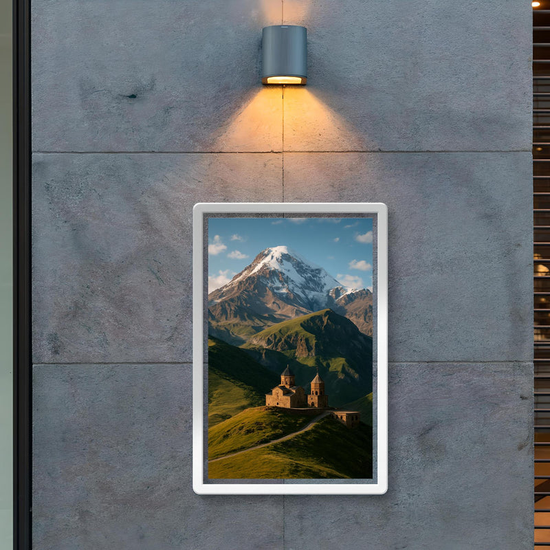 Gergeti Trinity Church and Mount Kazbek Georgia poster 2