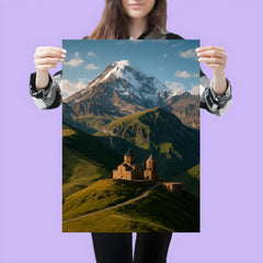Gergeti Trinity Church and Mount Kazbek Georgia poster 3