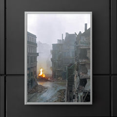 German Panther Tank Burning During the Battle of Cologne, March 1945 poster 5