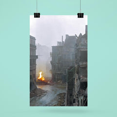 German Panther Tank Burning During the Battle of Cologne, March 1945 poster 6