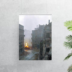 German Panther Tank Burning During the Battle of Cologne, March 1945 poster 7