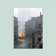 German Panther Tank Burning During the Battle of Cologne, March 1945 poster 8