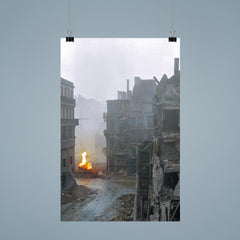 German Panther Tank Burning During the Battle of Cologne, March 1945 poster 9