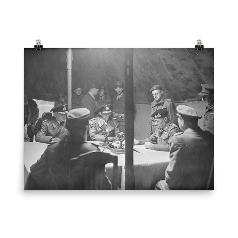 German Surrender at Luneburg Heath poster on a plain backdrop in size 8
