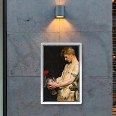 Germanic Warrior Looking at a Roman Helmet by Osmar Schindler, 1902 poster 2