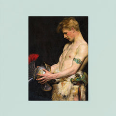 Germanic Warrior Looking at a Roman Helmet by Osmar Schindler, 1902 poster 8