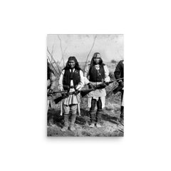 Geronimo and his warriors poster on a plain backdrop in size 12"x16".