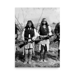 Geronimo and his warriors poster on a plain backdrop in size 18"x24".