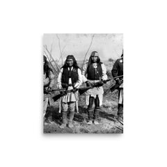 Geronimo and his warriors poster on a plain backdrop in size 8"x10".