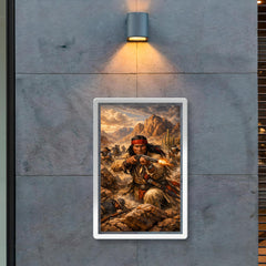 Geronimo resisting capture in desert mountains poster 2