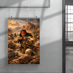 Geronimo resisting capture in desert mountains poster 4