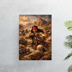Geronimo resisting capture in desert mountains poster 7