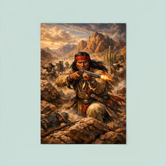 Geronimo resisting capture in desert mountains poster 8