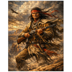 Geronimo rifle and cliffside wind jigsaw puzzle