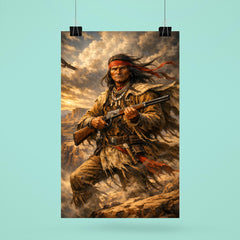 Geronimo rifle and cliffside wind poster 6