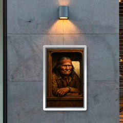Geronimo staring from train window in reluctant captivity poster 2