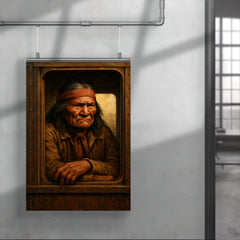 Geronimo staring from train window in reluctant captivity poster 4