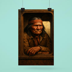 Geronimo staring from train window in reluctant captivity poster 6