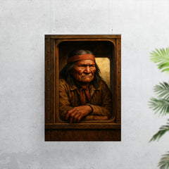 Geronimo staring from train window in reluctant captivity poster 7