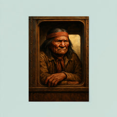 Geronimo staring from train window in reluctant captivity poster 8